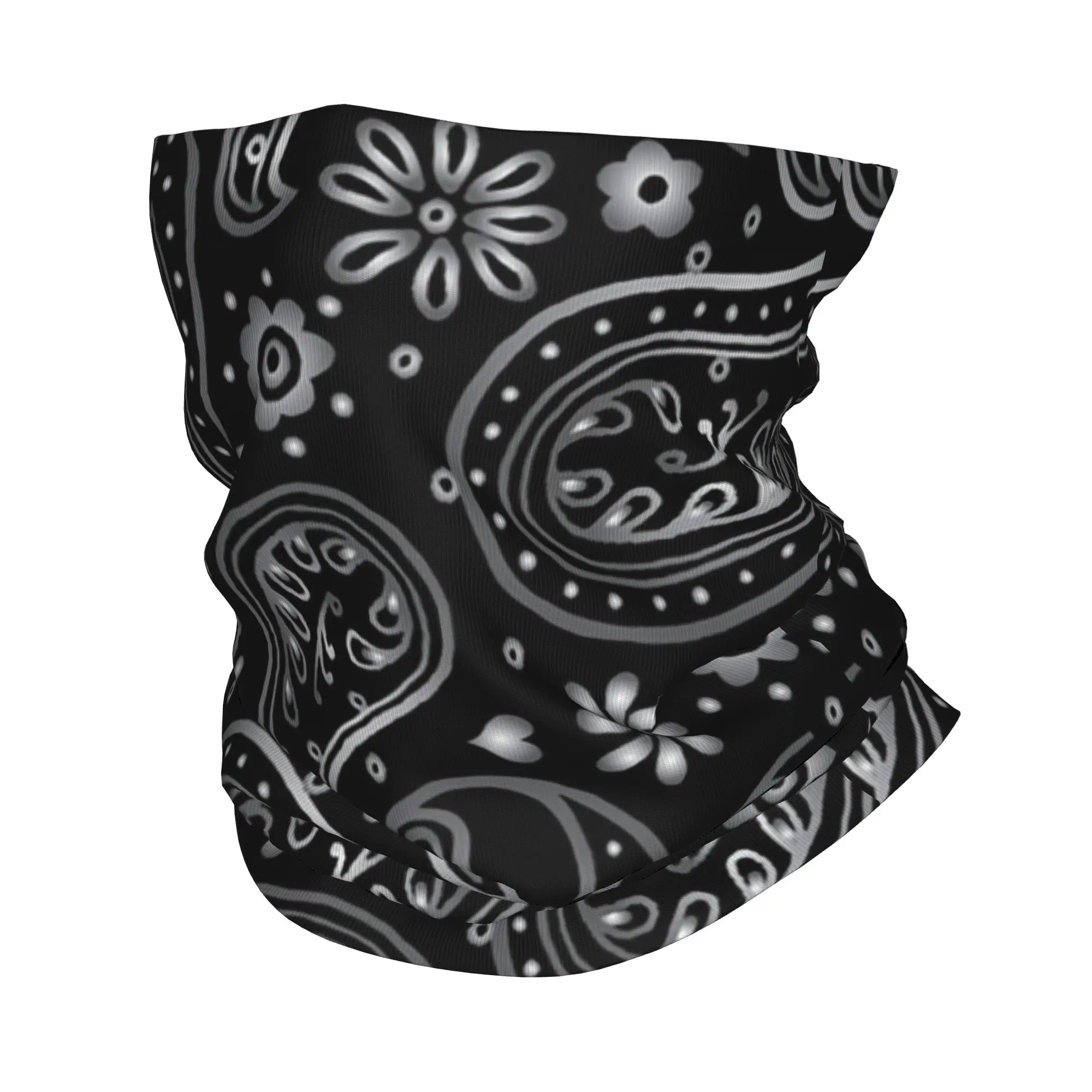 New Silver Black Paisley Desig - Neck Warmer Balaclava recension och pris