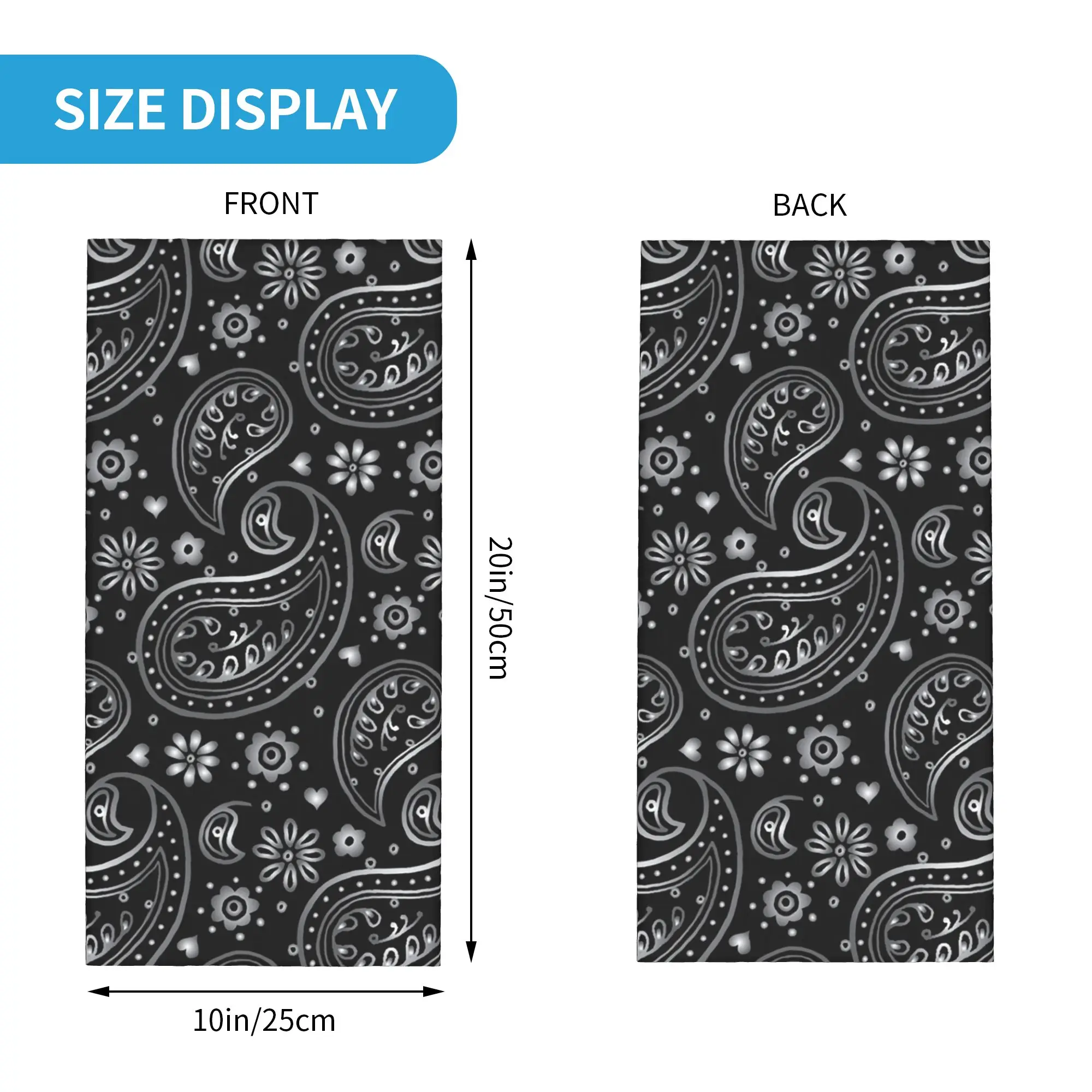 New Silver Black Paisley Desig - Neck Warmer Balaclava recension och pris