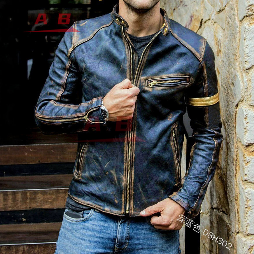 Motorcycle Retro Leather Jacke - Gearx Motorcycle Jacket recension och pris